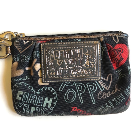 Coach Poppy Limited Edition Grafiti Black Wristlet - Picture 3 of 10